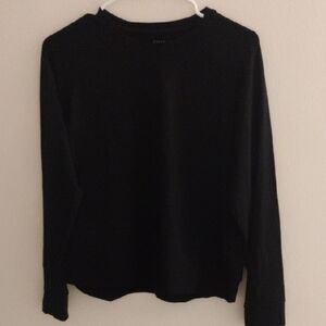 Cozy Earth Black Crew Neck Long Sleeve Top Medium